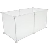 ARTIBETTER Kleintier freilaufgehege Strapazierfähiger Kunststoffzaun Flexibel Formbar Sicherer Auslauf für Hamster Kaninchen und Igel Indoor Haustier schutzgehege Weiß Gefrostet