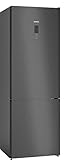SIEMENS KG49NXXCF XXL-Stand-Kühl-Gefrier-Kombination iQ300, freistehende Kühlkombination mit Gefrierbereich unten 203x70 cm, 313L Kühlen, 127L Gefrieren, NoFrost, hyperFresh, superCooling, BlackSteel