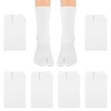 KALIONE 6 Paar Flip-Flop-Socken, Geteilte Zehensocken Elastische Tabi Unisex Polyester Socken für Damen und Herren (Weiß)