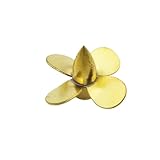 FYWYVIY Kupfer-Propeller mit 4 Flügeln, Durchmesser 24 mm, M3, rechte linke Hand, Requisite für ferngesteuertes Boot, Skala, Marine, Schlepper, Angeln, Flugzeugträger, U-Boot (1 x rechte Hand)