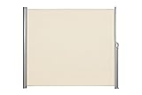 home&Trends Seitenmarkise 280 g/㎡ Polyester ausziehbar Sichtschutz Markisen, Windschutz & Sonnenschutz für Balkon, Garten, Terrasse Stahl oder Aluminium (Beige, 200 x 300 cm)