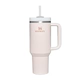 Stanley Quencher H2.0 Flowstate Trinkflasche Mit Strohhalm 1.2L - Thermobecher Kühlt 11 Stunden - 48 Stunden Eisgekühlt - Spülmaschinenfest - Thermosflasche BPA Frei - Edelstahl Trinkbecher - Rose