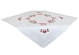 CKM Stickpackung 80 x 80cm Mitteldecke zum Besticken (Blume Schleife)