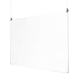 Spuckschutz zum Aufhängen aus Acrylglas inkl. 2x 2m Seil und 2 Haken quer oder hoch Virenschutz, Hustenschutz 100 x 50 cm