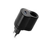Leloco 220V auf 12V Adapter Zigarettenanzünder Steckdose Mit USB-Adapter | AC auf DC Spannungswandler mit EU-Stecker | Spannung Wandler Konverter Netzteil Steckdose Ladegerät Adapter
