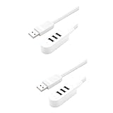 Artibetter 2st 3a USB-ladegerät Mini-USB-hub Micro-USB-hub USB-hub Für Die Datenübertragung USB Hub 3.0 Splitter 3usb-hub USB-verlängerungskabel USB-hubs Nabe Nabe Miniatur Reisen Weiß