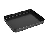 Backblech Set Antihaft, 24,5 x 18,5 cm mit Silikonpinsel Rechteckige Backform für Ofen & Kuchen Kleines Backblech für Backofen Gesund & Robust Leicht zu Reinigen Backzubehör für Pizza Kekse Fleisch