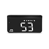 AMROOLOO Car Heads Up Display HUD Windshield Mount Head Up Display Car Window GPS Speedometer Speed Display Suitable for All Cars (1.0) (WHITE)