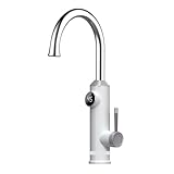 Elektrischer Warmwasserbereiter, Küchenarmatur, 2-in-1-Durchlauferhitzer, Durchlauferhitzer, Elektrischer Geyser For Zuhause Schnell Sicher(White)