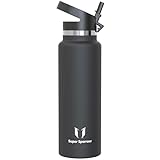 Super Sparrow Trinkflasche Edelstahl 1.5L - Breite Öffnung SwivelSip Thermosflasche - BPA-Frei Thermoskanne, Ergonomisch Trinkflaschen Strohhalm für Sport, Travel, Schule, Outdoor