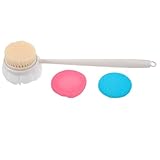 OSALADI Rückenbürste für Dusche mit Verlängertem Griff Weicher Peeling Körperschwamm aus Luffa Doppelseitige Duschbürste für Sanfte Hautpflege und Massage Badezubehör für Männer und
