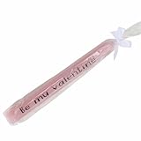 Romantische Stabkerze VALENTIN rosé ca. 20 cm - Aufdruck „Be my valentine“