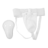 ifundom Atmungsaktiver Groin Guard für Herren Integrierter Wiederverwendbarer Tiefschutz aus Latex und Baumwolle Stoßabsorbierend Flexibel für Kickboxen Training und Kampfsport Weiß