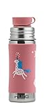 Pura Sport Mini 325 ml Flasche mit Hülle & Silikon Big Mouth Sport Top – Edelstahl, auslaufsicher & auslaufsicher für Kinder, Kleinkinder, Vorschüler – Einhorn