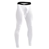 Leggins Herren Sport Lang, Sportleggings Leichter Atmungsaktives Kompressionshose Schnelltrocknende Laufhose Einfarbig Klassischer Thermohose Fitness Unterhose Yoga Gym Herrenhose