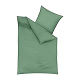 Traumschlaf Uni Biber Bettwäsche kuschelig weich im klassisch schlichten Stil aus 100% Baumwolle - mit Reißverschluss Kissenbezug einzeln 40x40 cm, hellgrün