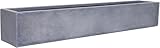 VIVANNO Blumenkasten Balkonkasten Pflanzkasten Fiberglas FLOBO Beton-Optik grau - 15x100x17 cm