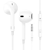 Kabelgebundene In-Ear-Kopfhörer, HiFi-Stereo, kabelgebundene Ohrhörer mit Mikrofon und Lautstärkeregler, kompatibel mit iPhone, Samsung, Computer, Laptop und anderen Geräten mit 3,5-mm-Klinkenstecker