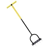 Rasenlüfter,Vertikutierer Mit Lüftungsspitzen & Ergonomischem T-Griff - Gartenbelüfter Mit Breiter Trittfläche Für Landschaftsbau, Landwirtschaft Und Bodenbearbeitung