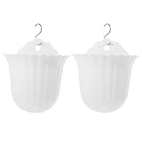NUOBESTY 2 Stück Wandpflanztöpfe aus Kunststoff Hängende Wandpflanzgefäße für Sukkulenten und Kakteen Weiße Wandhalter für Innenbereich