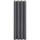 PONY DANCE Verdunkelungsvorhang Grau 1 Stück H 210 x B 132 cm Vorhänge Blickdicht Thermovorhang Schlafzimmer Blackout Curtain Wohnzimmer Gardinen mit Ösen Türvorhang Blickdicht