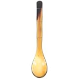Sewroro Kleiner Kaviarlöffel mit Hornlöffel aus Langlebigem Material 17cm Dessertlöffel mit Glatter Oberfläche für Kaffee Honig und Kuchen