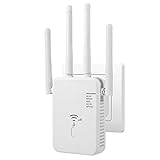 WLAN Repeater WLAN Verstärker 1200Mbit/s Dualband 2,4GHz+5GHz WiFi Booster mit Repeater/Router/Access Point Modus,4 Antenne,Einfache Einrichtung,WiFi Range Extender Mit LAN/WAN Port MM