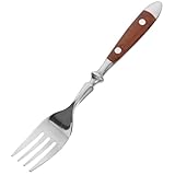 Mikikit Dessertgabel mit Holzgriff Rostfrei Kuchengabel für Obst Joghurt Tee Komfortabler Griff Langlebiges Besteck für Dinner und Besondere Anlässe