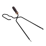 DIYEAH Camping Grillzange Entenschnabel Design mit Holzgriff Robuste Eisen Grillzange Multifunktional für Grillen und Servieren für Outdoor Camping und Garten