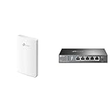 TP-Link EAP615-Wall AX1800 Dual-Band Wi-Fi 6 Accesspoint & ER605 5 Port Dual/Multiple WAN VPN Router