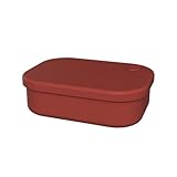 Freebily Silikon Bento Box Lunch Box Brotdose Erwachsene mit Deckel Butterbrotdose Frischhaltedosen auslaufsicher Dunkelrot One Size