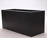 Pflanztrog Fiberglas 100x40x50cm elegant schwarz-matt