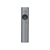 Logitech Spotlight Presenter, Bluetooth und 2.4 GHz Verbindung via USB-Empfänger, Digitaler Laserpointer, 30m Reichweite, Timer, Vibrationsalarm, PC/Mac/Android/iOS - Slate/Grau