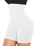 AURUZA Shapewear Damen Bauchweg Unterhose, Hohe Taille Body Shaper Damen Miederhose Figurformende Unterwäsche Miederpants (Weiß, M-L)