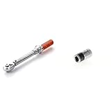 Amazon Basics Einrastender 1/4 Zoll -Drehmomentschlüssel, 2.5-15 Nm, 20-150 in.-lb & GEDORE Bit-Adapter für 1/4' Knarre, Einfacher Bit-Wechsel, Passgenauer Halt, Silber