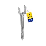 GRUNDLINE - Pfostenträger U Profil - Einschraub Bodenhülsen - Stützenfuß - Einschraubhülsen - U Pfostenträger 100x100 mm - Stutzen - Einschraubbodenhülse - Bodenanker - Erdspieß - Pfostenanker