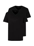 TOM TAILOR Herren T-Shirt mit V-Ausschnitt im Doppelpack, 29999 - Black, M