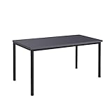 Schreibtisch u. Besprechungstisch mit schwarzem Tischgestell | Konferenztisch Bürotisch Computertisch Mehrzwecktisch Arbeitstisch PC-Tisch Homeoffice-Tisch (anthrazit, 120 x 80 x 77,5 cm)