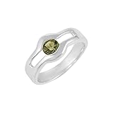 Ravishing Impressions Jewellery Damen Unisex 925er Sterlingsilber rund Form grün Moldavite