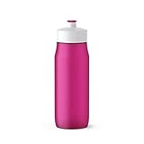 Emsa 518085 Squeeze Sport-Trinkflasche | 0,6 Liter Fassungsvermögen | Ohne BPA | 100% auslaufsicher und spülmaschinengeeignet | Robust und stylisch | Pink/Weiß (Packung mit 2)