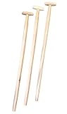 pokm toolsmarket - 3 Stk. Besenstiel Holz 100cm Ersatzstiel mit T-Griff, Holzstiel aus Buchenholz, Gerätestiel Ø 38 mm, Holzstiele für Gartengeräte, Gartenhacken, EU-Produktion