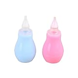 WEKAMOS 2 Stück Manueller Nasensauger für Babys Nasensekretsauger mit Regulierbarer Saugkraft Frei Leicht zu Reinigen in Blau und Rosa Babypflege Nasenreiniger