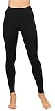 Bellivalini Damen Lange Leggings aus Baumwolle BLV50-155 (Schwarz, L)