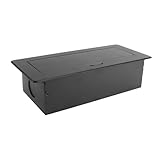KONTONTY Konferenzraum Versenkbare USB Steckdose mit Dämpfungsmechanismus Schwarz für Tischmontage mit Öffnungswinkel für und Besprechungsräume