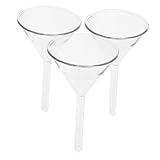 VILLFUL 3Stücke Labor Glastrichter Weithals Wissenschaftlicher Einfülltrichter Klarsicht Glas Funnel für Laborbedarf und Chemische Anwendungen