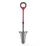 GARVIDA Spaten- & Wurzelsäge - Wurzelspaten | Sägezähne durchtrennen Erde und Wurzelwerk effektiv | V-Klingenspitze zum leichten Einstechen in die Erde | Kraftsparend & ergonomisch geformt [grau rot]