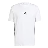 adidas Herren Essential Three Stripes Single Jersey Tee, White/Black, XL