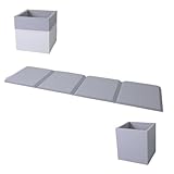 Turnmatte klappbare Trainingsmatte 2in1 mit Spielcontainer Weichbodenmatte Gymnastikmatte für Zuhause Kinder Erwachsene 240x60x4 cm (4-teilig) weiß-grau