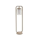 Lucande Außenleuchte Chandan (spritzwassergeschützt (Modern) in Creme aus Aluminium (1 flammig, E27) - Wegeleuchte Pollerleuchte Wegelampe Sockelleuchte