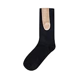 L&ieserram Show Off Socken Lange Neuheit Socken Damen Herren Druck Kontrastfarbe Freizeitsocken Rutschfeste Lustige Socken Lebendige Farben, Schwarz , One size